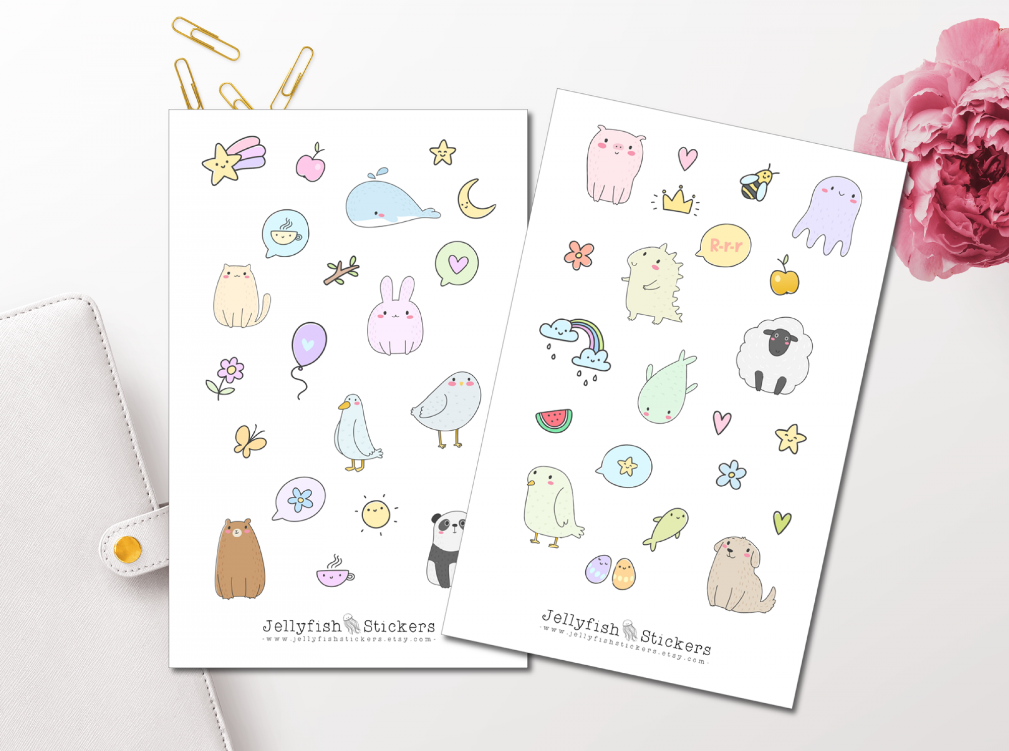 Cute Animals Sticker Set